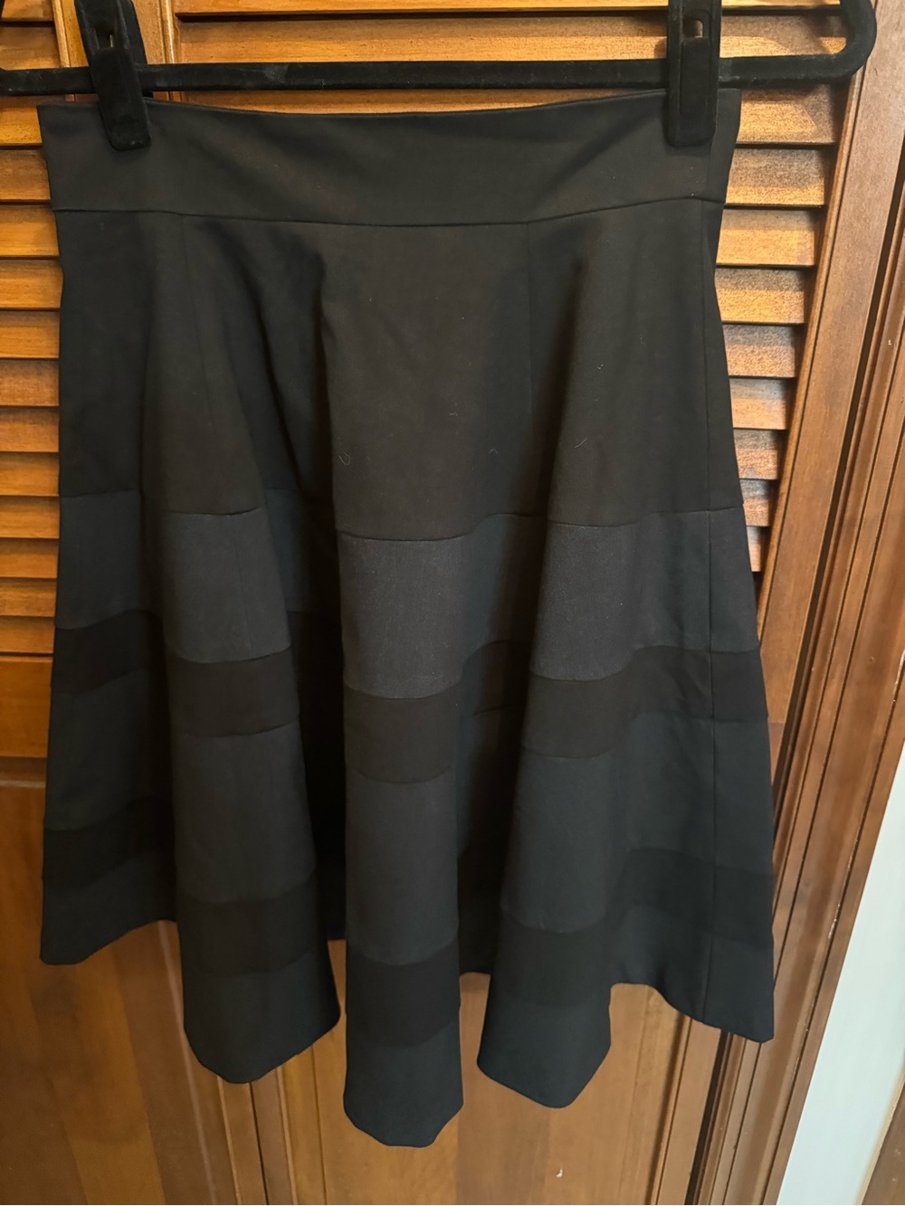 Amanda & Chelsea Black Striped Circle Skirt